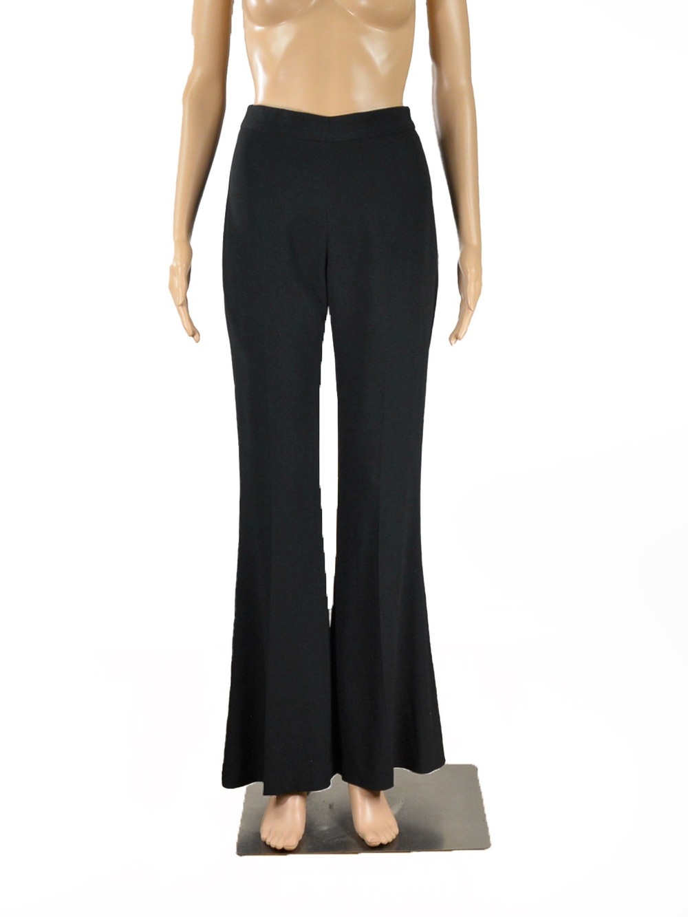 Brandon Maxwell High Rise Waist Black Wide Leg Trouser Pants